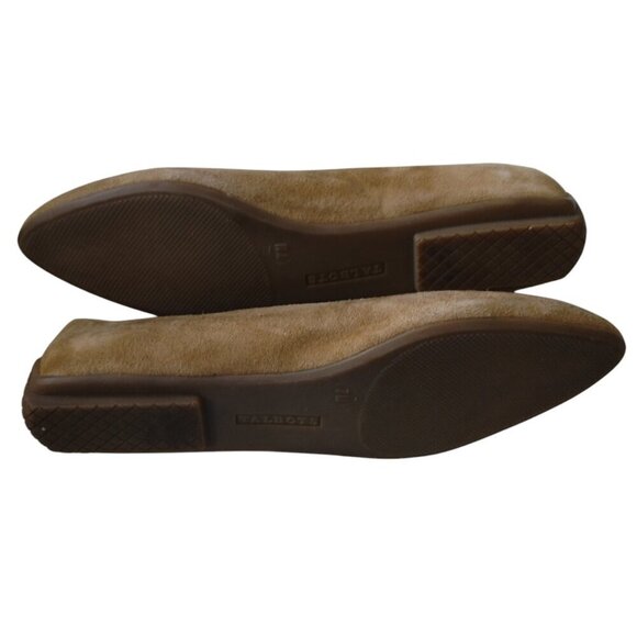 Talbots Women's Size 7M Tan Suede Leather Horse Bit Pointed Flats Classic - Picture 7 of 8